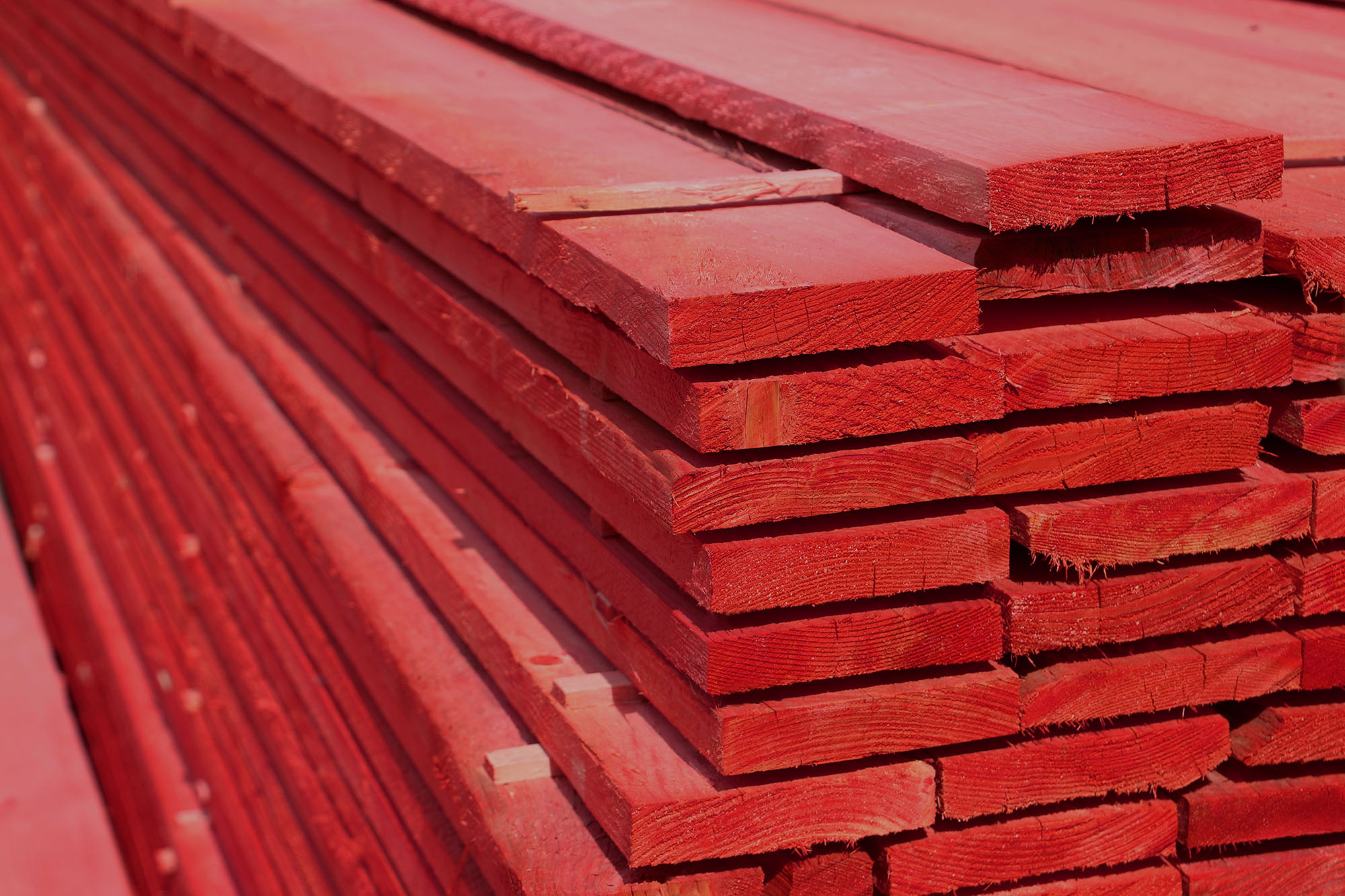 Geländerbrett S10, übermaßiger Einschnitt, gestempelt, rot getaucht, 31/152mm, 4,5m
