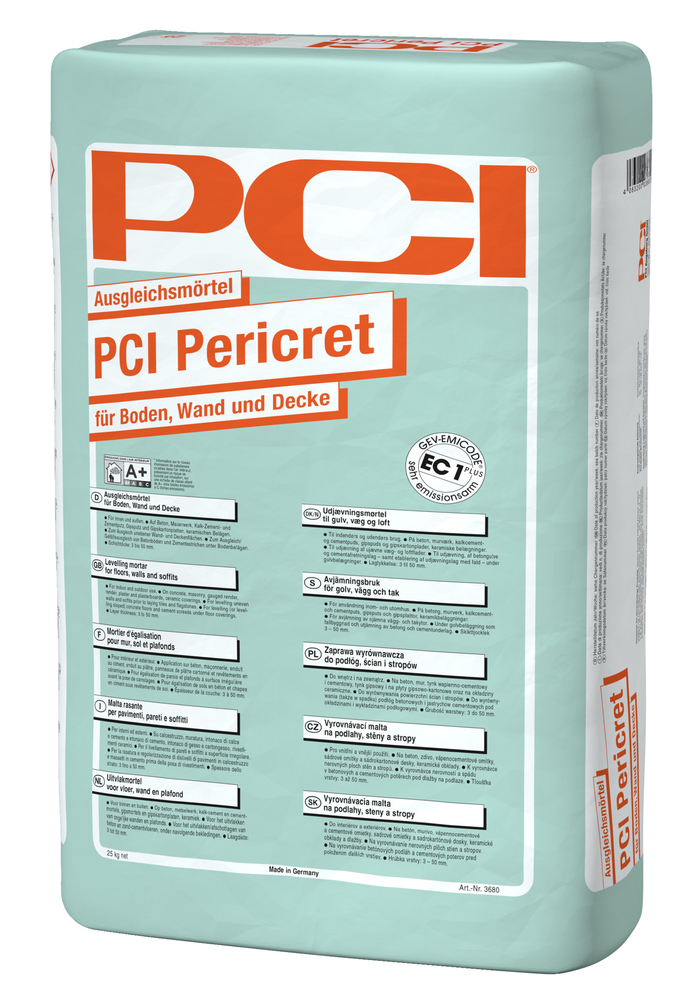 PCI Pericret, innen, außen, Boden, Wand, Decke, grau 25 kg Ausgleichsmörtel 3680