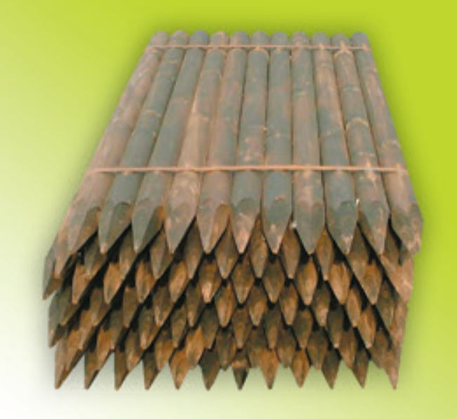 Baum- und Zaunpfahl gespitzt KDI grün d = 8cm. 2m