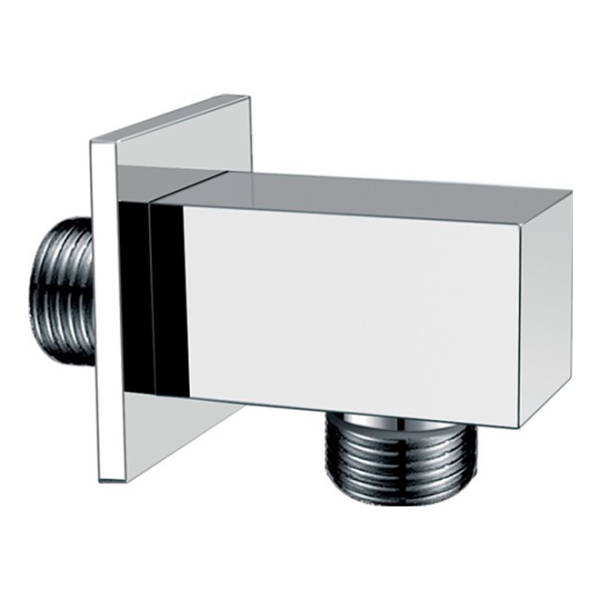 delphis unic Wandanschlussbogen eckig. aus Metall chrom