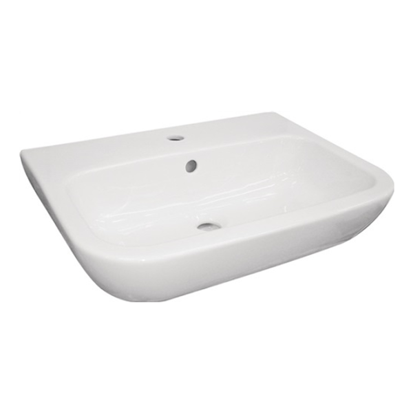 delphis living Waschtisch 1 Hahnloch, mit Überlauf 600x450mm weiß