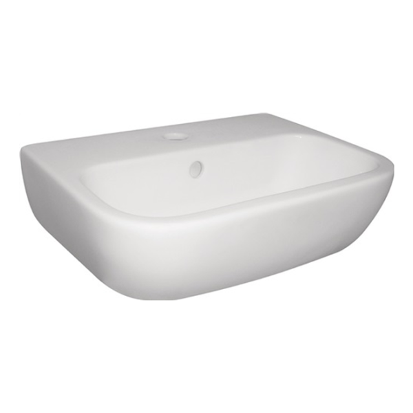 delphis living Handwaschbecken 1 Hahnloch. mit Ãœberlauf 455x340mm weiß