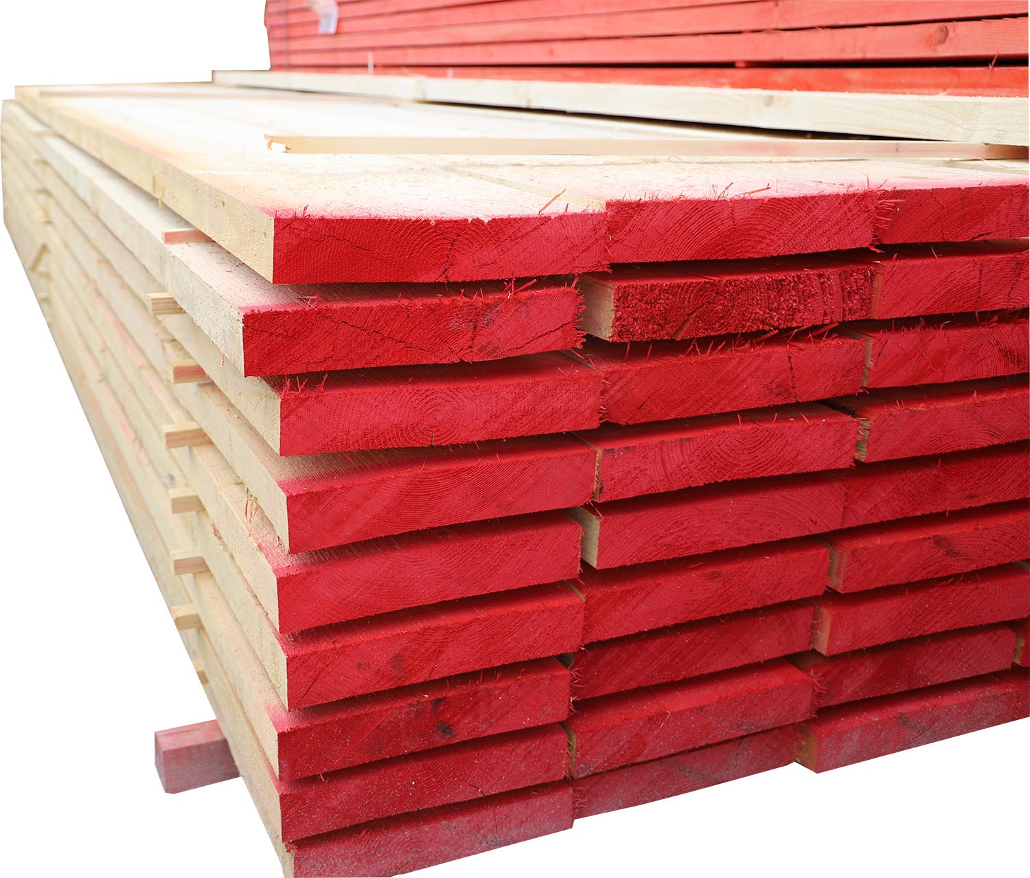 Holzbohle S10 gekappt. gestempelt. roh. rot markiert 50x280mm. 5m