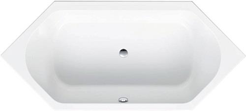 delphis living Acryl-Sechseckwanne Duo 2050x900x450mm. Nutzinhalt 250 l weiß