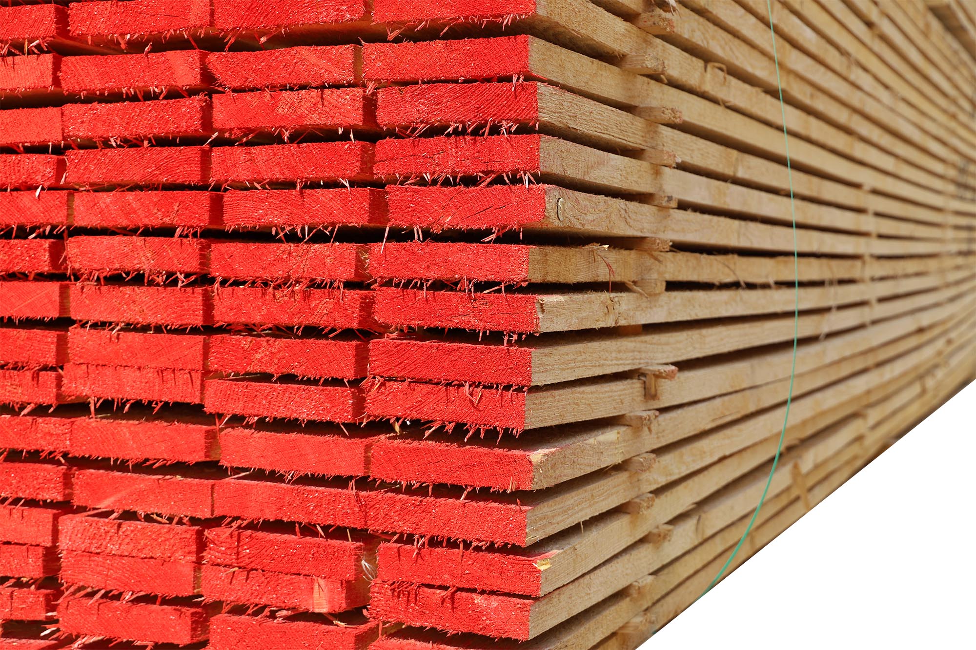 Geländerbrett S10. übermaßiger Einschnitt. gestempelt. rot markiert. 31/152mm. 4.5m