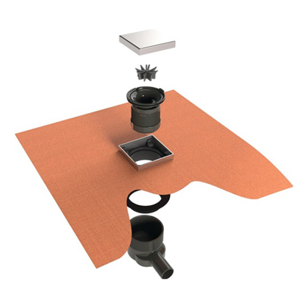 delphis Bodenablauf Abdeckung Edelstahl gebürstet