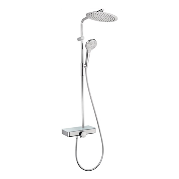 delphis unic Thermostat Brausesystem mit Glasablage. we chr