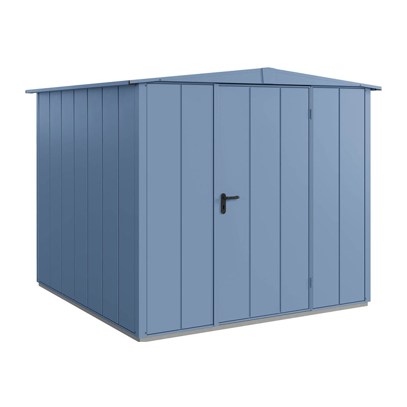 Hörmann Berry-Gerätehaus Modern-S, Typ 2 mit Satteldach, B 258,8, H 216, T 247,7 cm, Taubenblau