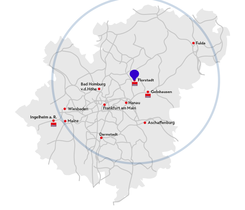 Radius Liefergebiet Florstadt