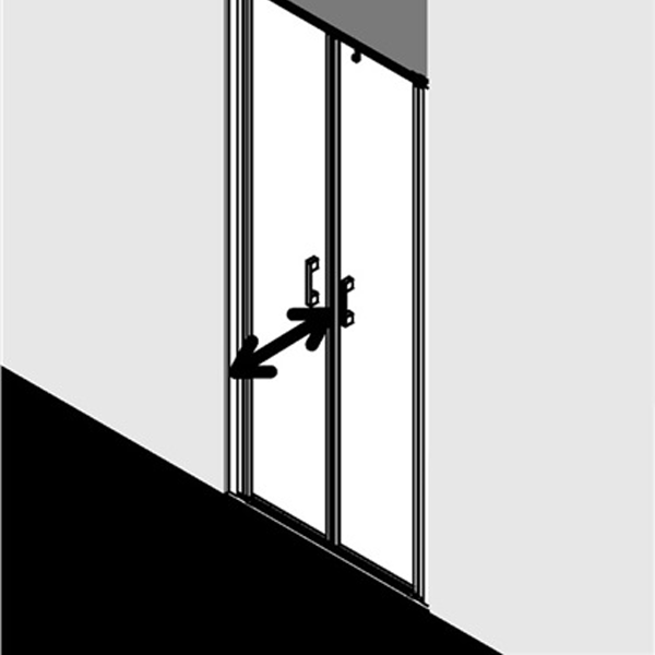 delphis unic Pendeltür LI PTD 2000x860-910mm ESG klar silber mg