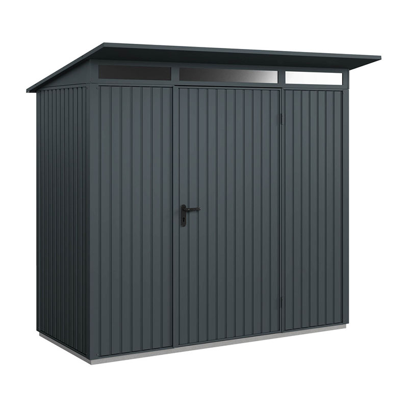 Hörmann Berry-Gerätehaus Classic-P, Typ 1 mit Pultdach, B 247,9,  H 228,6, T 153 cm, Anthrazit