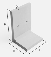 Cobefa Mauerwinkel L175/50/110 grau, Wandstärke: 12cm Lastfälle:1-2-2A-3-3A-4