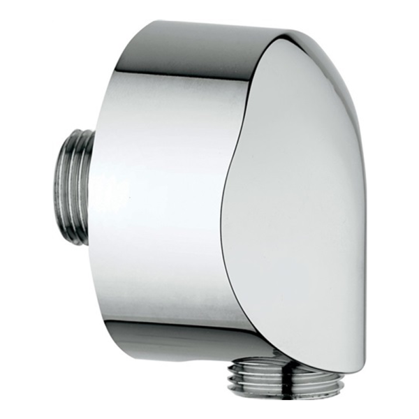 delphis living Wandanschlussbogen aus Metall. mit ABS-Abdeckung chr