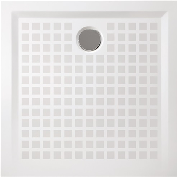delphis unic Quadrat Duschwanne Mineralg. m AR 800x800x30mm we