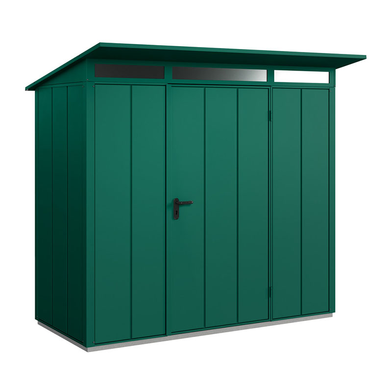 Hörmann Berry-Gerätehaus Modern-P, Typ 1 mit Pultdach, B 247,9, H 228,6, T 153 cm, Moosgrün