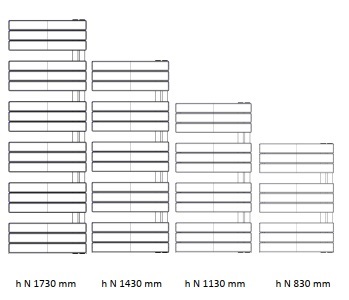 delphis unic Badheizkörper seitl geö. BH 1730mm L 60cm anthr sandg.