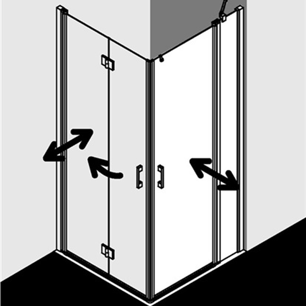 delphis unic Eckeinstieg-Halbteil LI EPR re a DW PT 2000x775-800mm ESG k si mg
