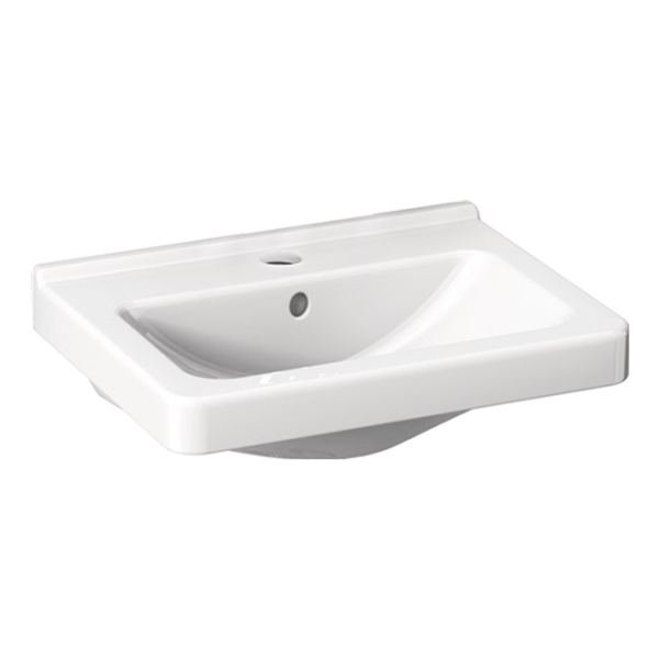 delphis unic Handwaschbecken 1 Hahnloch, mit Überlauf 450x340mm weiß