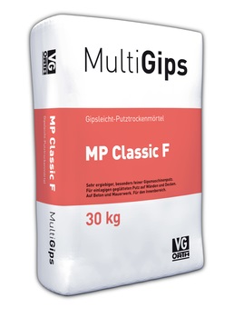 MultiGips MP Classic F 30kg Maschinenputzgips Leicht für Innen
