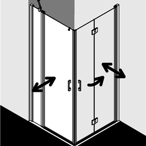 delphis unic Eckeinstieg-Halbteil LI EPL li a DW PT 2000x775-800mm ESG k si mg