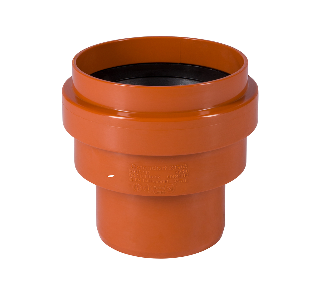 PVC Übergang auf Ton-Spitzende DN 110