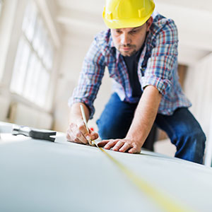 Ausmessen Baustoffe Maßband