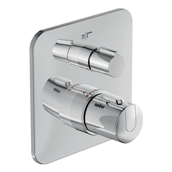 delphis unic Fertigmontage-Set für UP Wannen-Thermostat Bausatz 2 chr