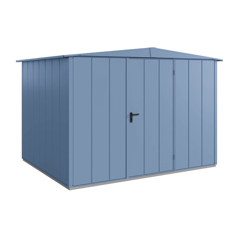 Hörmann Berry-Gerätehaus Modern-S, Typ 3 mit Satteldach, B 323,6, H 219,4, T 247,7 cm, Taubenblau